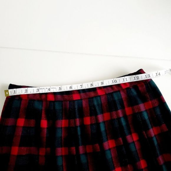 Vintage 1990's Pendelton plaid pleated skirt, red - Picture 2 of 8